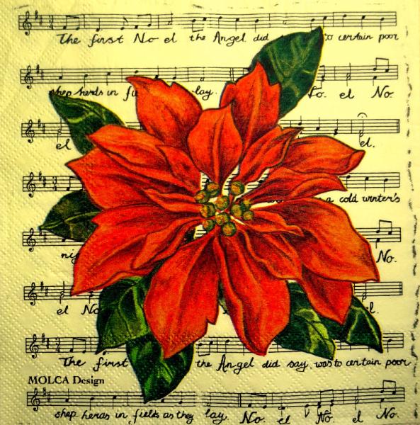 042 Weihnachten Blumen - 3-lagig - MOLCA